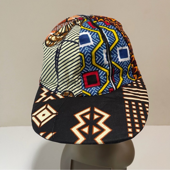 African Print Ankara Handmade Multicolor Bohemian Patchwork Baseball Cap - Picture 6 of 8